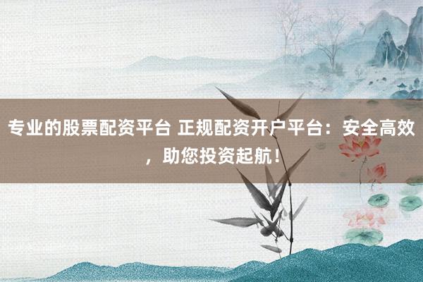 专业的股票配资平台 正规配资开户平台：安全高效，助您投资起航！