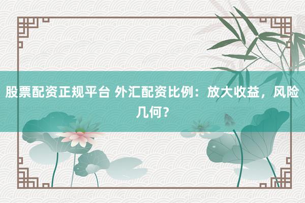 股票配资正规平台 外汇配资比例：放大收益，风险几何？